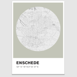 Enschede stadskaart - potloodschets