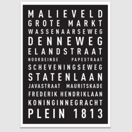 Tekstposter highlights Den Haag - 20 kleuren