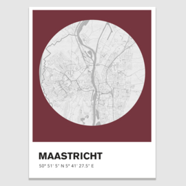 Maastricht stadskaart  - potloodschets - 20 kleuren