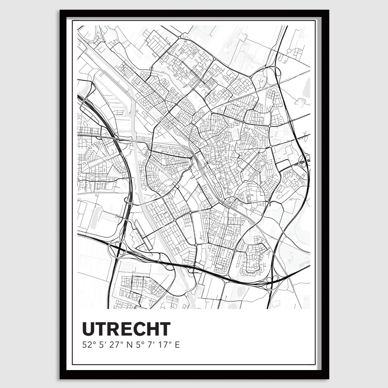 Utrecht stadskaart - lijnen