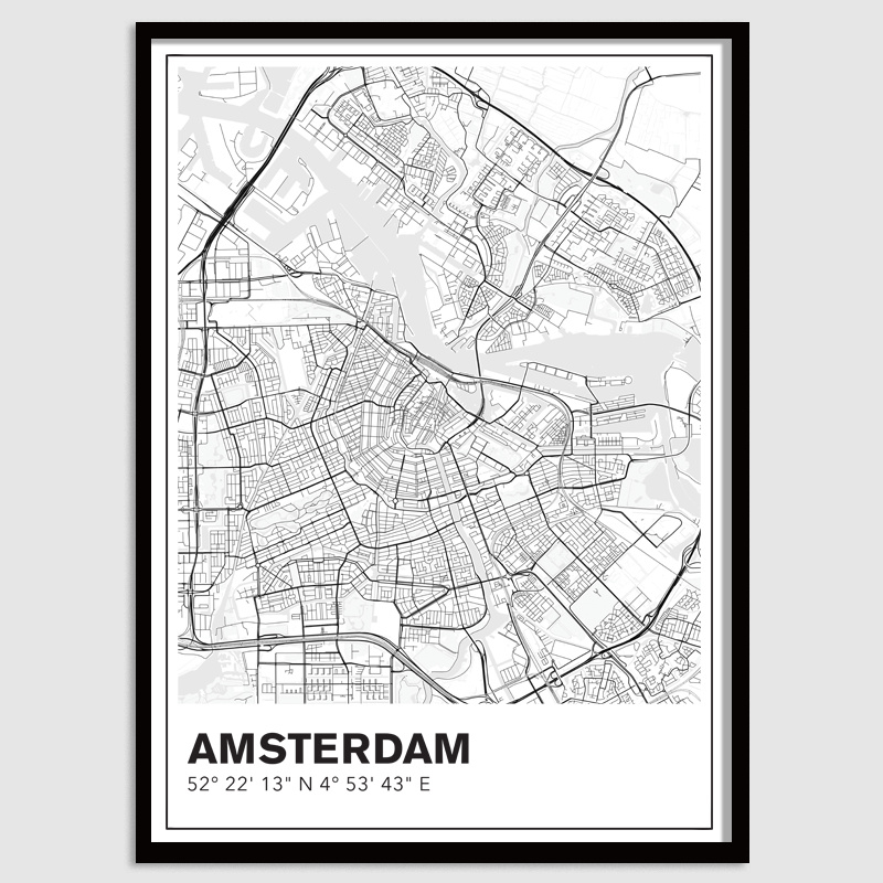 Nieuw Amsterdam stadskaart poster | PosterTime QV-43