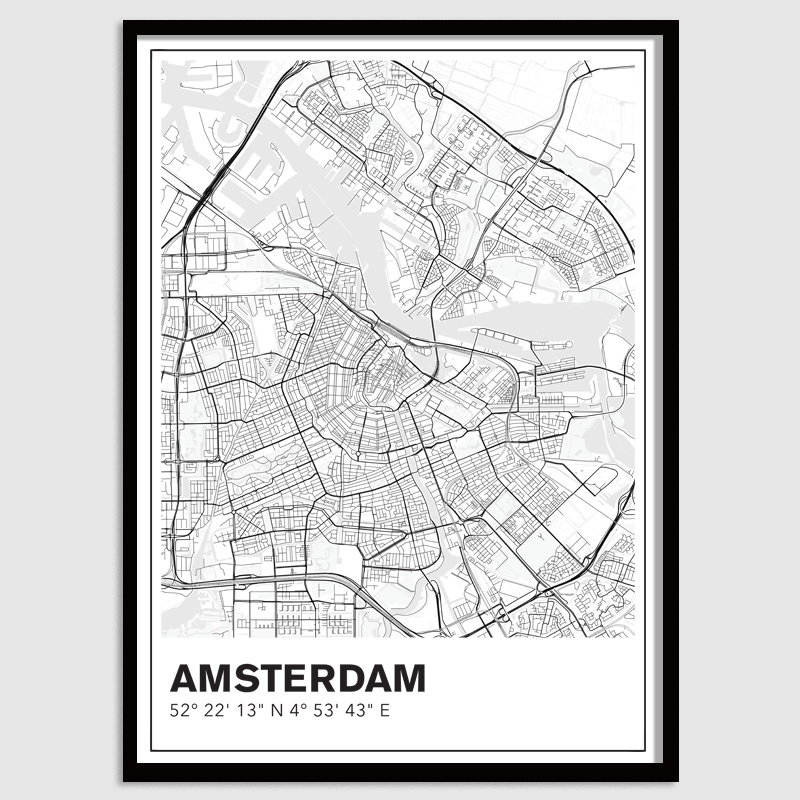 Amsterdam stadskaart - lijnen
