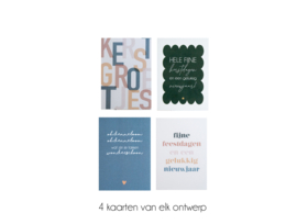 Kaartenset Kerst groetjes|| Set van 18 ansichtkaarten