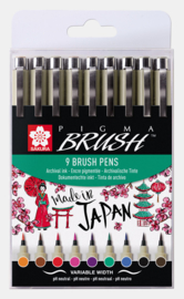 Pigma Brush pens (9 verschillende kleuren)