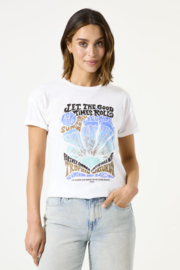 Garcia t-shirt ecru met uitgewerkte print