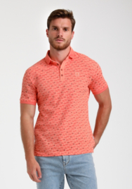 Gabbiano polo met blokjes print light coral 235530