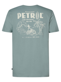 Petrol t-shirt mint met witte rugprint TSR635