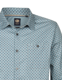 Petrol shirt Oceaan blue met pluimpjes 407