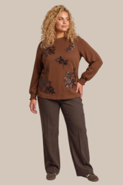 Exxcellent Catola tweed pant bruin gemeleerd