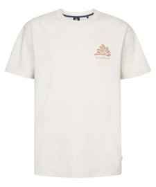 Petrol T-shirt creme met backprint 621