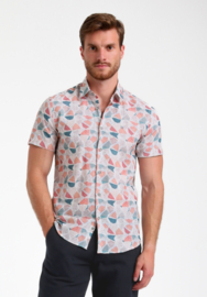 Gabbiano shirt korte mouw met print ecru/blauw/coral 335542