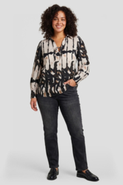Exxcellent Cressida top geprint camel/zwart