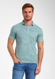Gabbiano polo zee blauw bewerkt