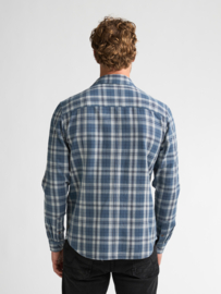 Petrol flanel shirt blauw grijs/ creme geblokt SIL431  KL5202