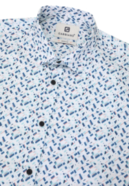 Gabbiano shirt met print ecru met petrol blauw