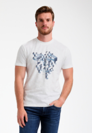 Gabbiano T-shirt ecru met blok print voorkant 155516