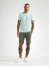 Petrol t-shirt mint met zeegroene print