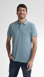 Petrol polo basic ocean blue met klein logo