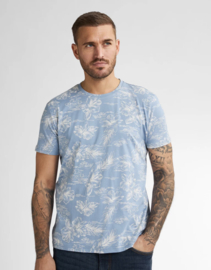 Petrol T-shirt light blue met bloemen print 623