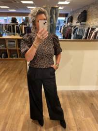 Garcia top panter print en pofmouw