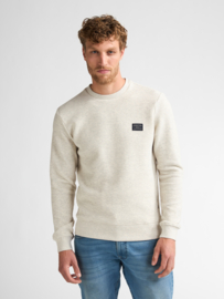 Petrol sweater wafel motief ecru