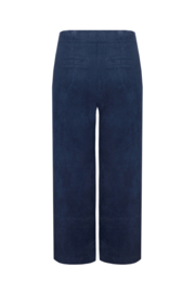 Exxcellent  Annabelle suede look donkerblauw met gladde elastische band