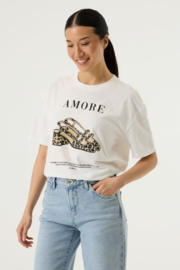 Garcia t-shirt wit met print amore
