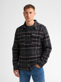 Petrol  overshirt blauw/zand geblokt SIL405