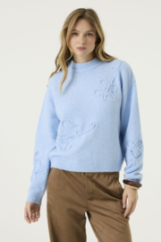 Garcia trui met bloem licht blauw