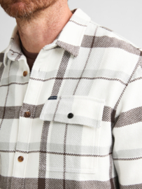 Petrol  overshirt wit/mint/bruin geblokt SIL410