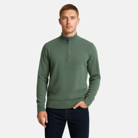 Cars trui half zip mint groen fijn gebreid
