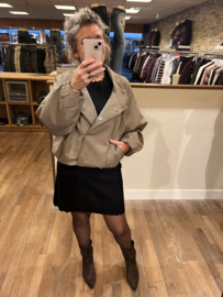 Bomber ballon model beige bruin geruit