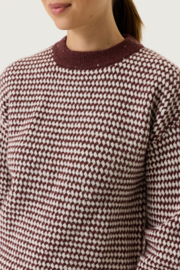 Garcia trui brodeaux met creme print
