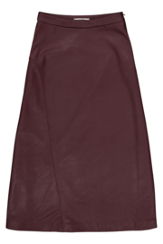 Garcia Lederlook rok bordeaux half lang model