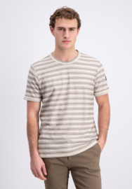 Gabbiano T-shirt Solva creme/bruin gestreept