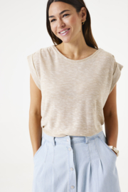 Garcia t-shirt beige met goud draadje