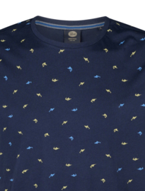 Petrol T-shirt all over print shark navy blue