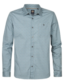 Petrol shirt Oceaan blue met pluimpjes 407