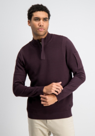 Gabbiano Hoyt  trui met rits  donker bordeaux.