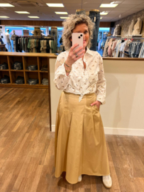 Blouse creme met hondjes print