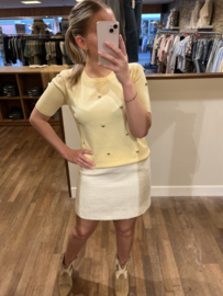 Rok a-line creme met knoopjes