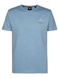 Petrol t-shirt grijs/blauw met rugprint TSR627