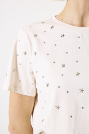 Garcia t-shirt met studs  whitecap