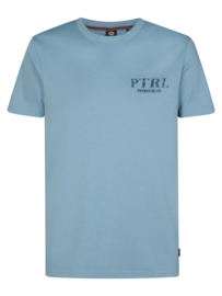 Petrol T-Shirt marble blue met klein P.T.R. logo TSR750