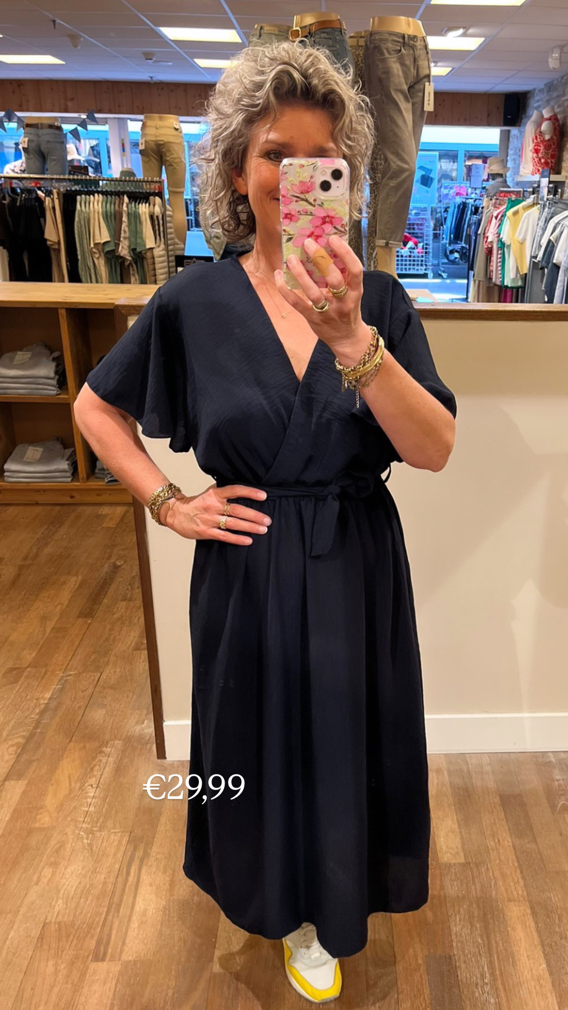 Jurk met ceintuur (1 maat) navy