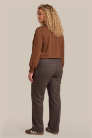 Exxcellent Catola tweed pant bruin gemeleerd