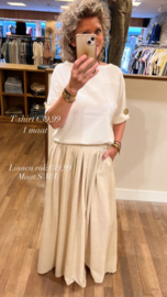 Linnenrok lang model beige
