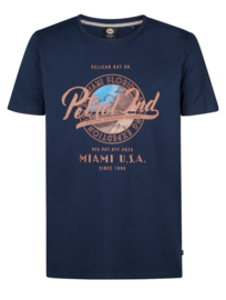 Petrol T-shirt navy met petrol logo 602
