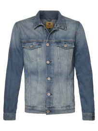 Petrol denim jack blauw