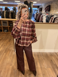 Garcia ruit blouse bordeaux crème